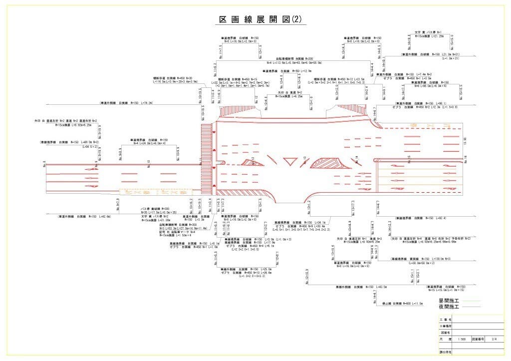 測量成果例：区画線展開図