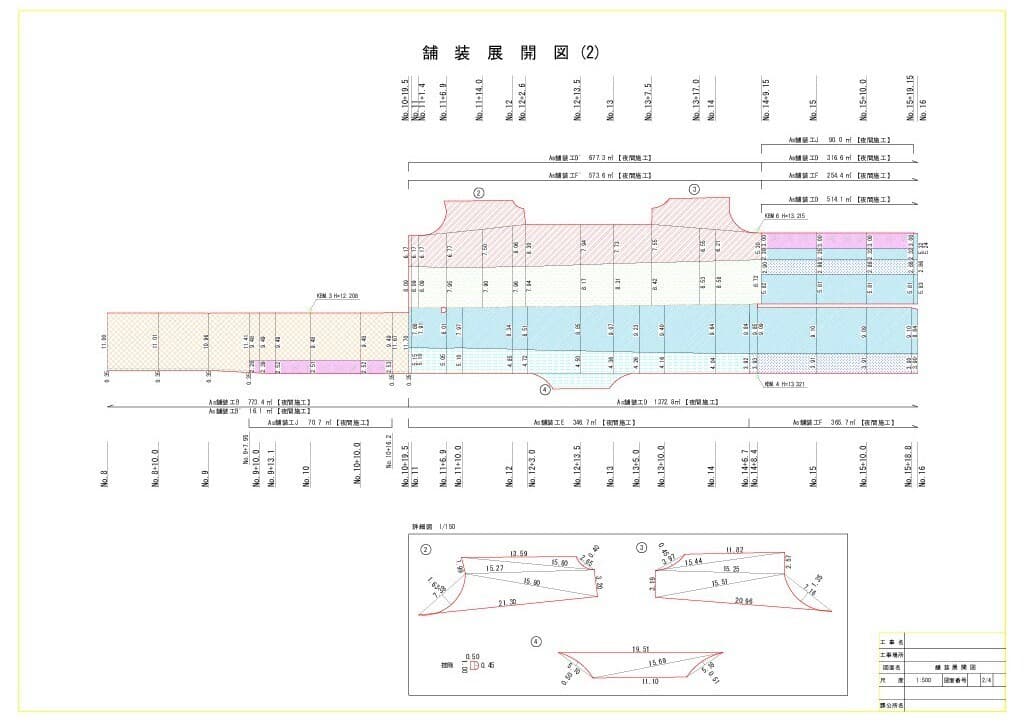 測量成果例：舗装展開図